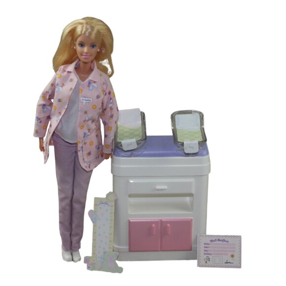 Barbie Happy Family Baby Doctor Medical Cabinet Twin Bassinet Lot 2002 Vintage - Picture 1 of 11